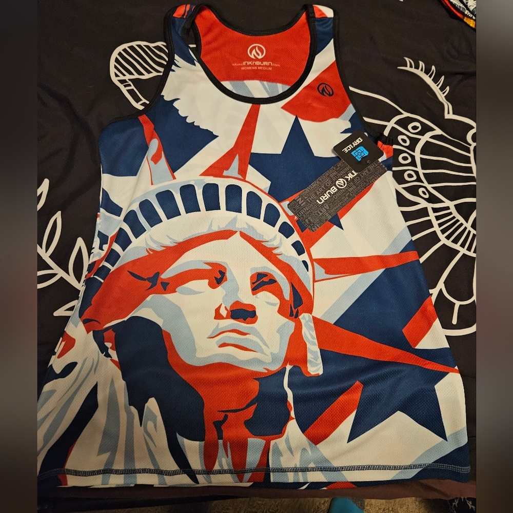 InkNBurn Liberty and Justice Singlet NWT Medium